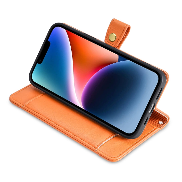 For Motorola Moto G Play 2023 Sheep Texture Cross-body Zipper Wallet Leather Phone Case(Orange)
