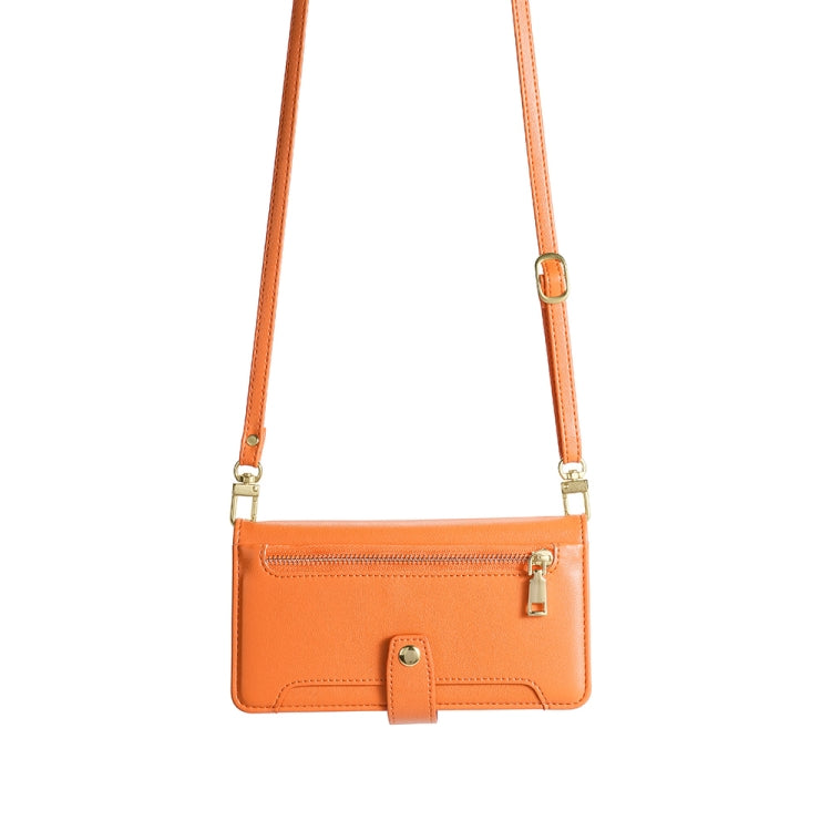 For Motorola Moto G Play 2023 Sheep Texture Cross-body Zipper Wallet Leather Phone Case(Orange)