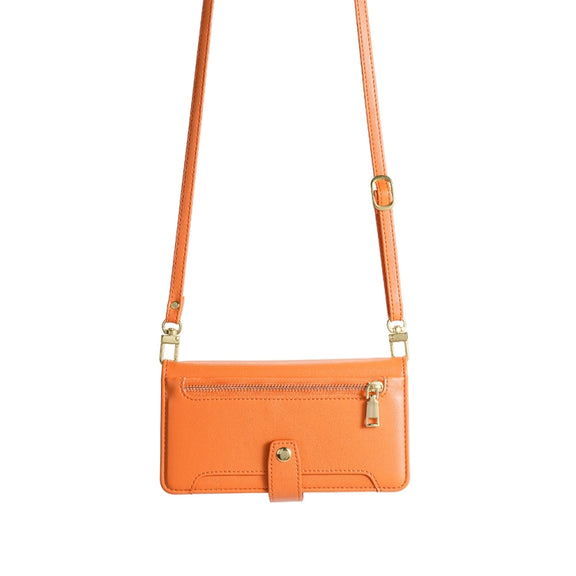 For Motorola Moto G Play 2023 Sheep Texture Cross-body Zipper Wallet Leather Phone Case(Orange)
