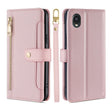 For Kyocera Digno BX2-Digno SX2-A101KC Sheep Texture Cross-body Zipper Wallet Leather Phone Case(Pink) - More Brand by PMC TechLife | Online Shopping South Africa | PMC TechLife | Buy Now Pay Later Mobicred