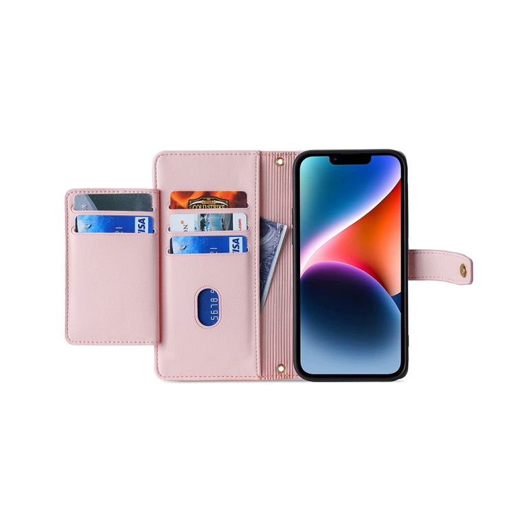 For Kyocera Digno BX2-Digno SX2-A101KC Sheep Texture Cross-body Zipper Wallet Leather Phone Case(Pink)
