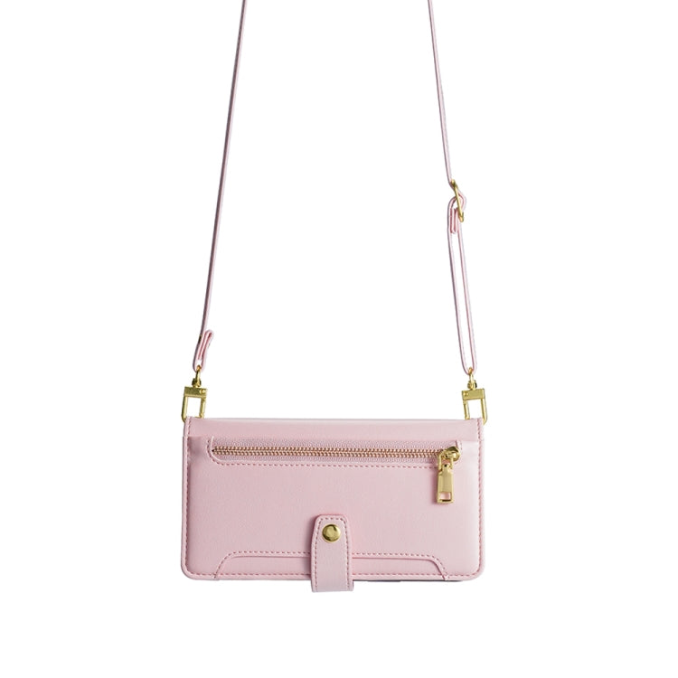 For Kyocera Digno BX2-Digno SX2-A101KC Sheep Texture Cross-body Zipper Wallet Leather Phone Case(Pink)