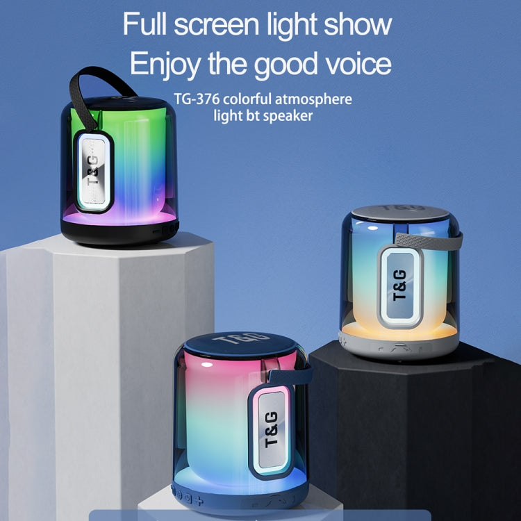 T&G TG376 360 Degree Full Screen LED Light RGB Multicolor Wireless Bluetooth Speaker Subwoofer(Grey)