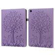 For Lenovo Tab M10 3rd Gen Tree & Deer Pattern Embossed Leather Tablet Case(Purple) - Lenovo by PMC TechLife | Online Shopping South Africa | PMC TechLife | Buy Now Pay Later Mobicred