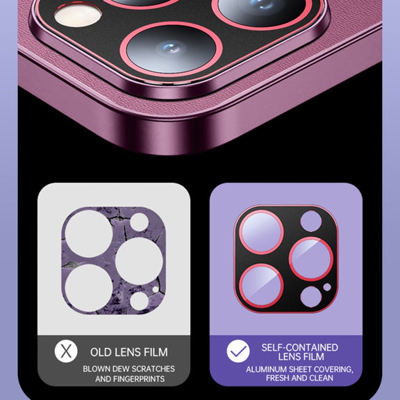 For iPhone 14 Pro R-JUST RH05 Magnetic Leather Metal Phone Case(Purple)