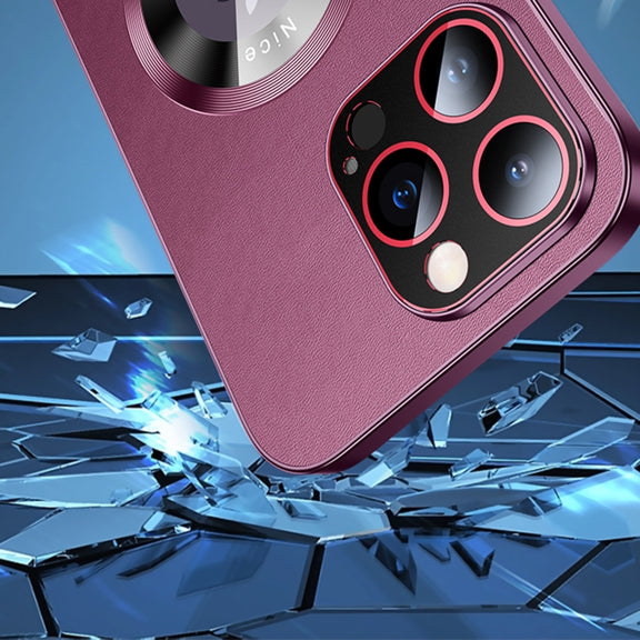 For iPhone 14 Plus R-JUST RH05 Magnetic Leather Metal Phone Case(Blue)