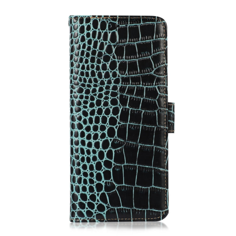For Sony Xperia 1 V Crocodile Top Layer Cowhide Leather Phone Case(Green)