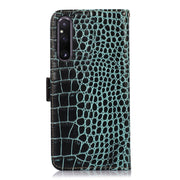 For Sony Xperia 1 V Crocodile Top Layer Cowhide Leather Phone Case(Green)