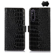 For Sony Xperia 1 V Crocodile Top Layer Cowhide Leather Phone Case(Black) - Sony Cases by PMC TechLife | Online Shopping South Africa | PMC TechLife | Buy Now Pay Later Mobicred
