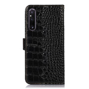 For Sony Xperia 1 V Crocodile Top Layer Cowhide Leather Phone Case(Black)