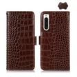 For Sony Xperia 10 V Crocodile Top Layer Cowhide Leather Phone Case(Brown) - Sony Cases by PMC TechLife | Online Shopping South Africa | PMC TechLife | Buy Now Pay Later Mobicred
