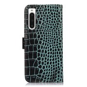 For Sony Xperia 10 V Crocodile Top Layer Cowhide Leather Phone Case(Green)
