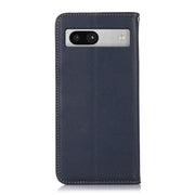 For Google Pixel 7a KHAZNEH Nappa Top Layer Cowhide Leather Phone Case(Blue)