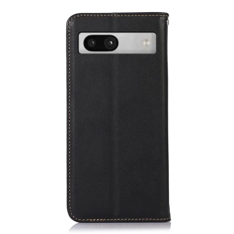 For Google Pixel 7a KHAZNEH Nappa Top Layer Cowhide Leather Phone Case(Black)