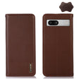 For Google Pixel 7a KHAZNEH Nappa Top Layer Cowhide Leather Phone Case(Brown) - Google Cases by PMC TechLife | Online Shopping South Africa | PMC TechLife | Buy Now Pay Later Mobicred