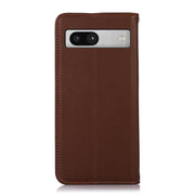 For Google Pixel 7a KHAZNEH Nappa Top Layer Cowhide Leather Phone Case(Brown)