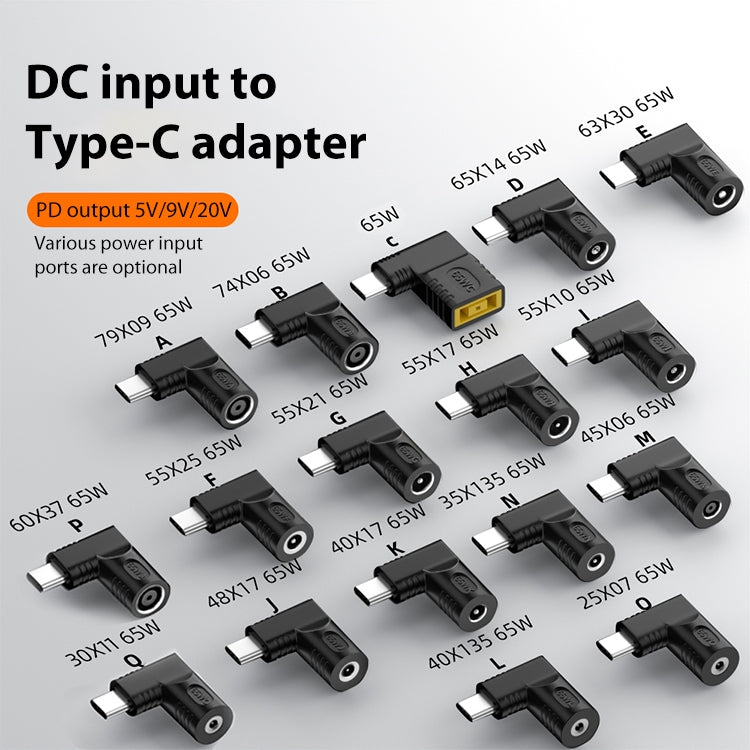 4.8x1.7mm 65W DC Input to USB-C / Type-C PD Power Adapter