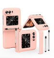 For Motorola Razr 2022 Macaron Three-piece Set Phone Case with Stylus(Pink) - Motorola Cases by PMC TechLife | Online Shopping South Africa | PMC TechLife | Buy Now Pay Later Mobicred