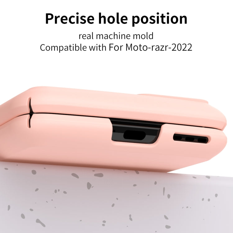 For Motorola Razr 2022 Macaron Three-piece Set Phone Case with Stylus(Pink)