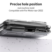 For Motorola Razr 2022 Macaron Three-piece Set Phone Case with Stylus(Transparent)
