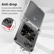 For Motorola Razr 2022 Macaron Three-piece Set Phone Case with Stylus(Transparent)