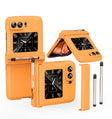 For Motorola Razr 2022 Macaron Three-piece Set Phone Case with Stylus(Orange) - Motorola Cases by PMC TechLife | Online Shopping South Africa | PMC TechLife | Buy Now Pay Later Mobicred