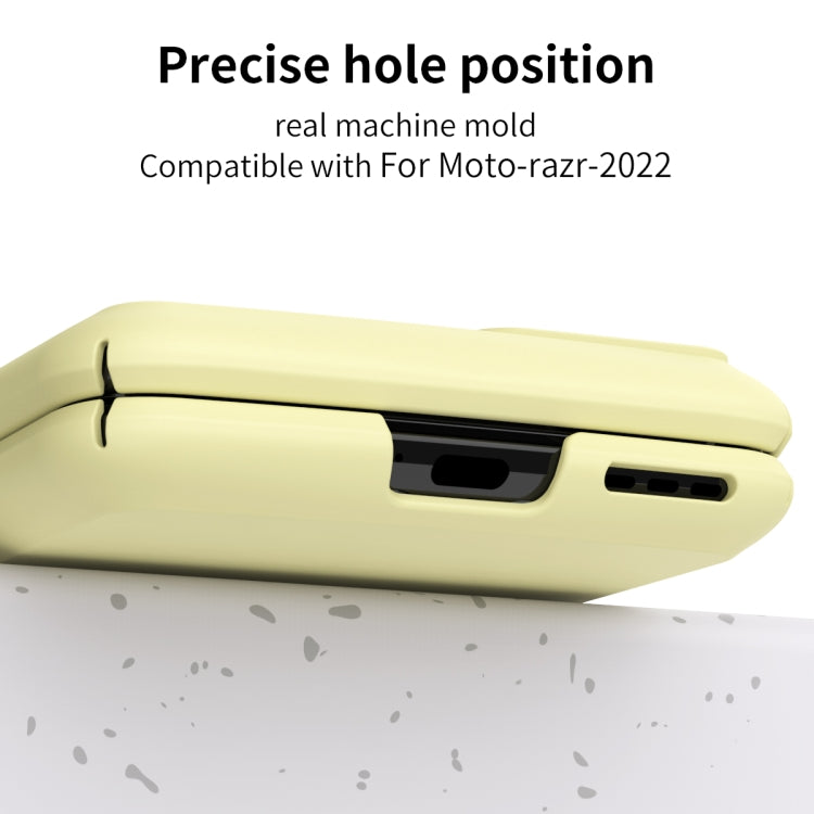 For Motorola Razr 2022 Macaron Three-piece Set Phone Case with Stylus(Yellow)