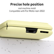 For Motorola Razr 2022 Macaron Three-piece Set Phone Case with Stylus(Yellow)