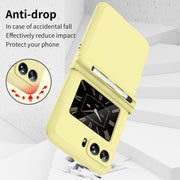 For Motorola Razr 2022 Macaron Three-piece Set Phone Case with Stylus(Yellow)