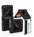For Motorola Razr 2022 Macaron Three-piece Set Phone Case with Stylus(Black) - Motorola Cases by PMC TechLife | Online Shopping South Africa | PMC TechLife | Buy Now Pay Later Mobicred