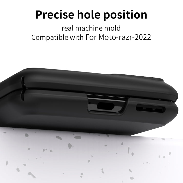 For Motorola Razr 2022 Macaron Three-piece Set Phone Case with Stylus(Black)