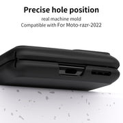For Motorola Razr 2022 Macaron Three-piece Set Phone Case with Stylus(Black)
