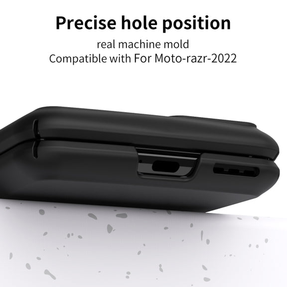 For Motorola Razr 2022 Macaron Three-piece Set Phone Case with Stylus(Black)