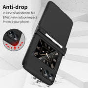 For Motorola Razr 2022 Macaron Three-piece Set Phone Case with Stylus(Black)