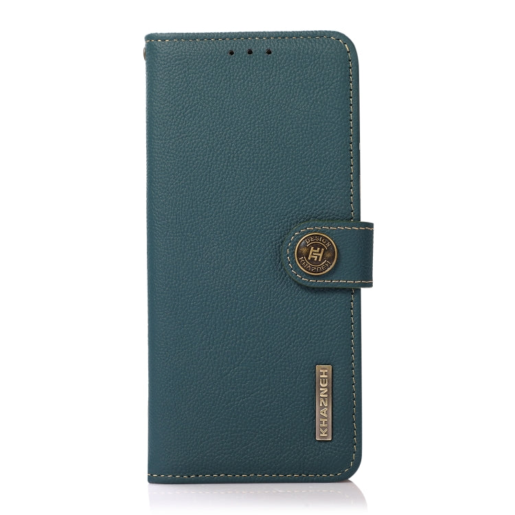 For Google Pixel 7A KHAZNEH Custer Texture RFID Genuine Leather Phone Case(Green)