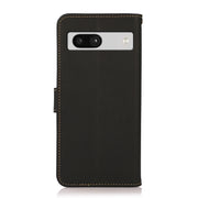 For Google Pixel 7A KHAZNEH Custer Texture RFID Genuine Leather Phone Case(Black)