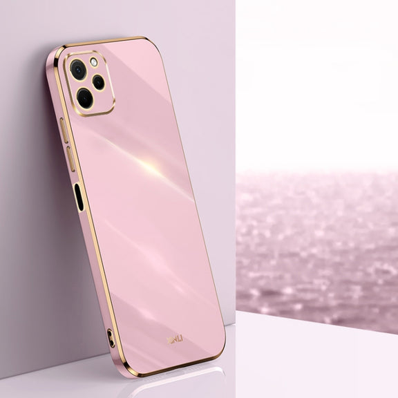 For Huawei nova Y61 XINLI Straight Edge 6D Electroplate TPU Phone Case(Cherry Purple)