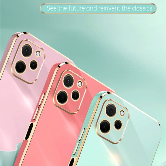 For Huawei nova Y61 XINLI Straight Edge 6D Electroplate TPU Phone Case(Cherry Purple)