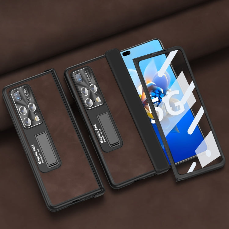 For Huawei Mate X2 5G Napa Texture All-inclusive Phone Case(Coffee)