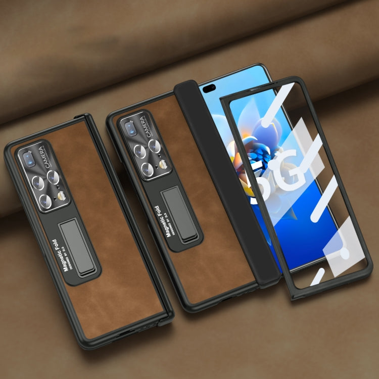 For Huawei Mate X2 5G Napa Texture All-inclusive Phone Case(Brown)