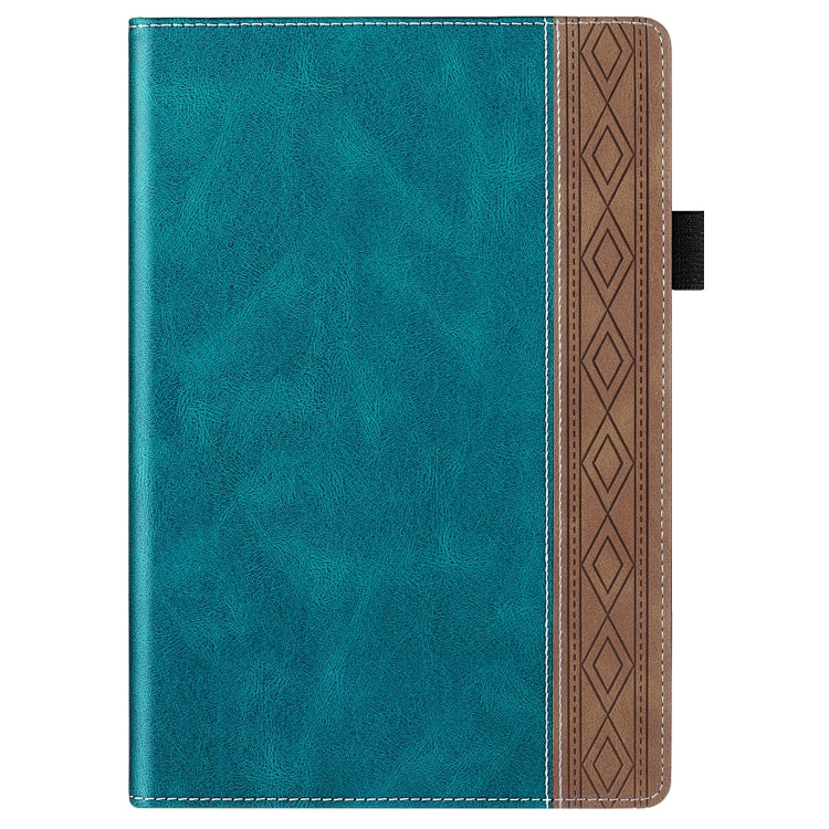 For Lenovo Tab M10 Plus 3rd Gen Splicing Series Tablet Leather Case(Dark Green)