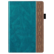 For Lenovo Tab M10 Plus 3rd Gen Splicing Series Tablet Leather Case(Dark Green)
