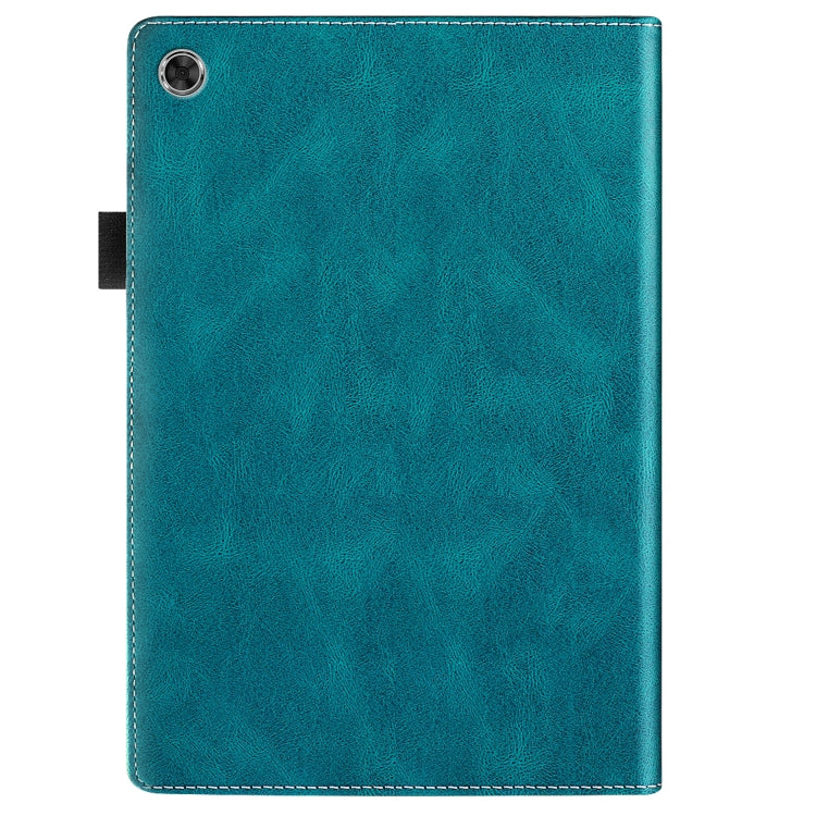 For Lenovo Tab M10 Plus 3rd Gen Splicing Series Tablet Leather Case(Dark Green)