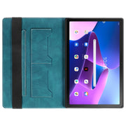 For Lenovo Tab M10 Plus 3rd Gen Splicing Series Tablet Leather Case(Dark Green)