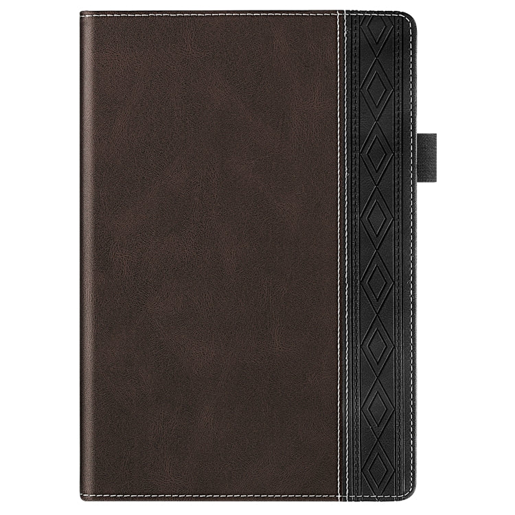 For Lenovo Tab M10 Plus 3rd Gen Splicing Series Tablet Leather Case(Coffee)
