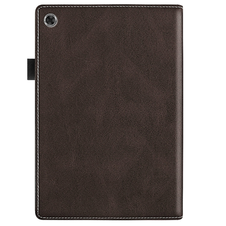For Lenovo Tab M10 Plus 3rd Gen Splicing Series Tablet Leather Case(Coffee)