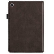 For Lenovo Tab M10 Plus 3rd Gen Splicing Series Tablet Leather Case(Coffee)