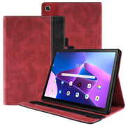 For Lenovo Tab M10 Plus 3rd Gen Splicing Series Tablet Leather Case(Red)