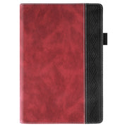 For Lenovo Tab M10 Plus 3rd Gen Splicing Series Tablet Leather Case(Red)