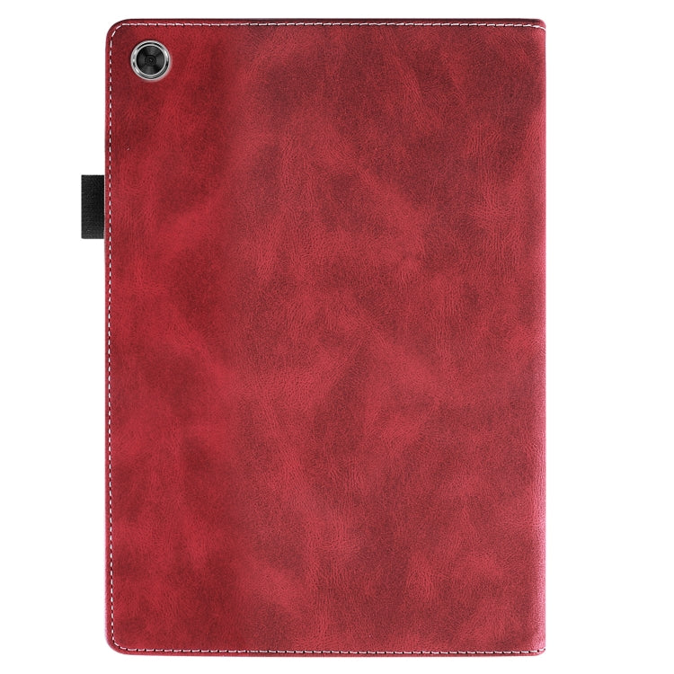 For Lenovo Tab M10 Plus 3rd Gen Splicing Series Tablet Leather Case(Red)